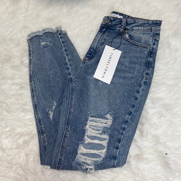 Tinseltown Denim - Tinseltown | Distressed Mom Jeans